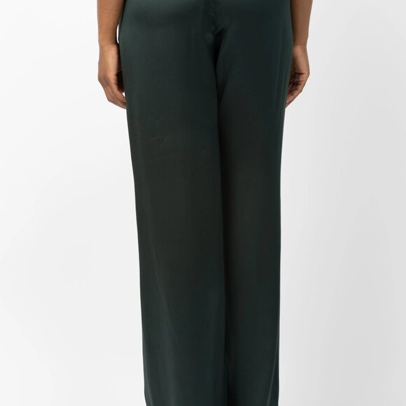 NWT THE SEI Women's Wide Leg Silk Trousers In Hunter Green Size 8 - Picture 4 of 8